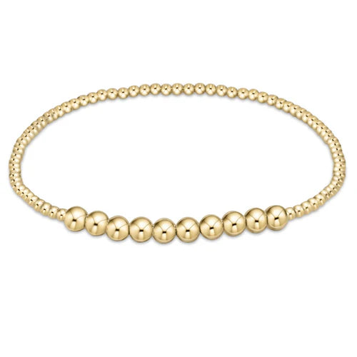 eNewton Classic Gold Beaded Bliss 2mm Bead Bracelet 4mm Gold