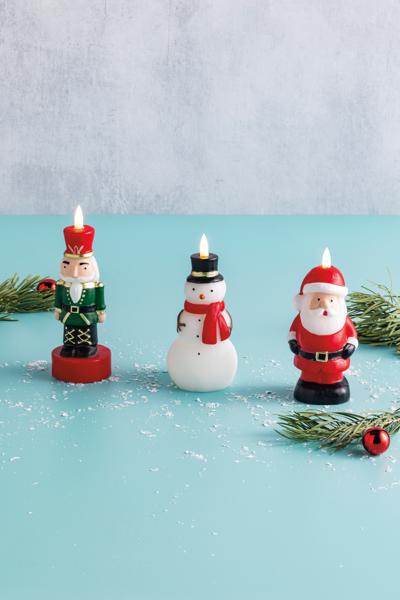 Snowman Flameless Candle