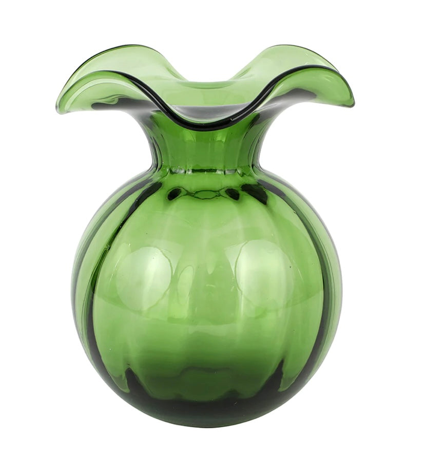 Vietri Hibiscus Dark Green Medium Fluted Vase