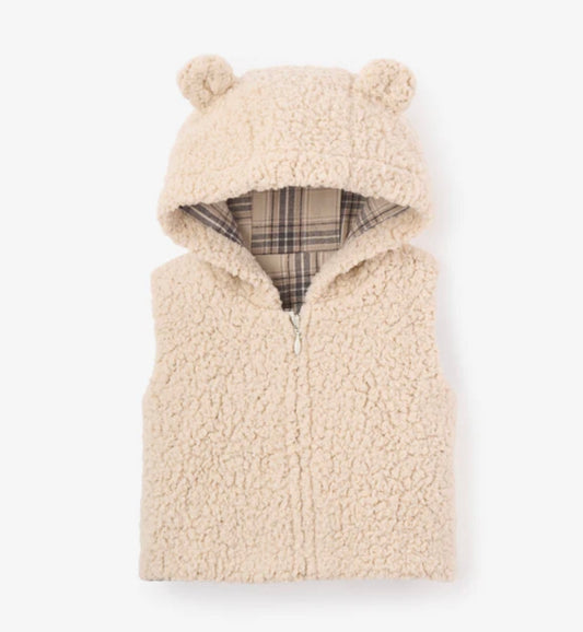 Elegant Baby Wheat Sherpa Vest 6-9m