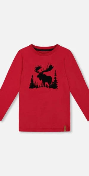 SALE Deux Par Deux Jester Red Long Sleeve Jersey Tee 18m