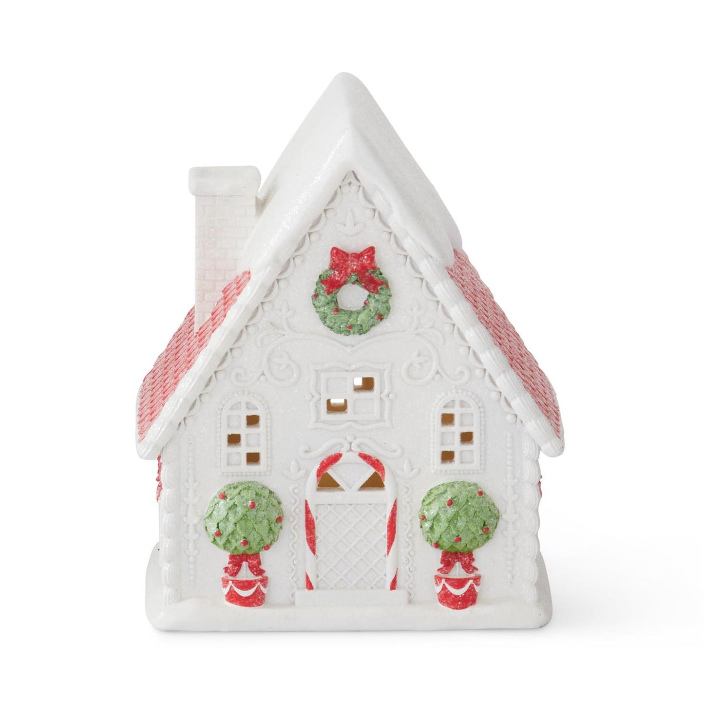 Glittered Resin LED Christmas House w/Timer Small