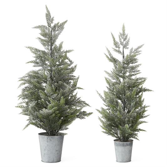 Flocked & Glittered Potted Tree SMALL