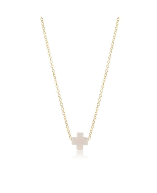 eNewton Necklace Signature Off-White Cross