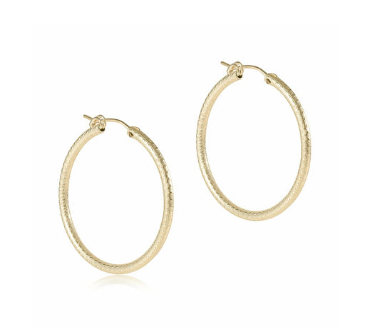 eNewton Earrings Gold Textured Hoop