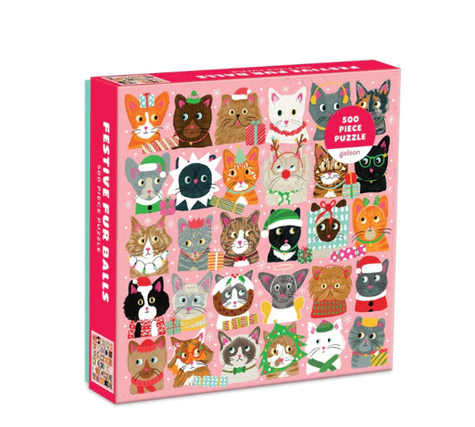 Festive Furballs 500 Piece Puzzle