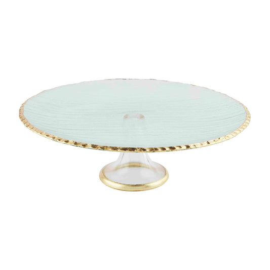 Gold Edged Glass Cake Stand