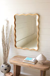 Wooden Squiggle Frame Mirror