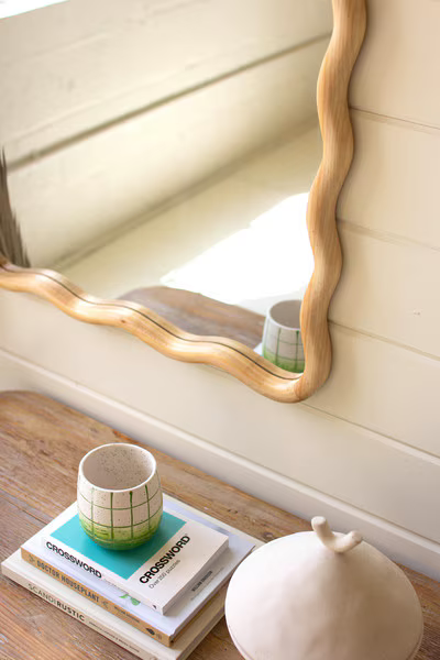 Wooden Squiggle Frame Mirror