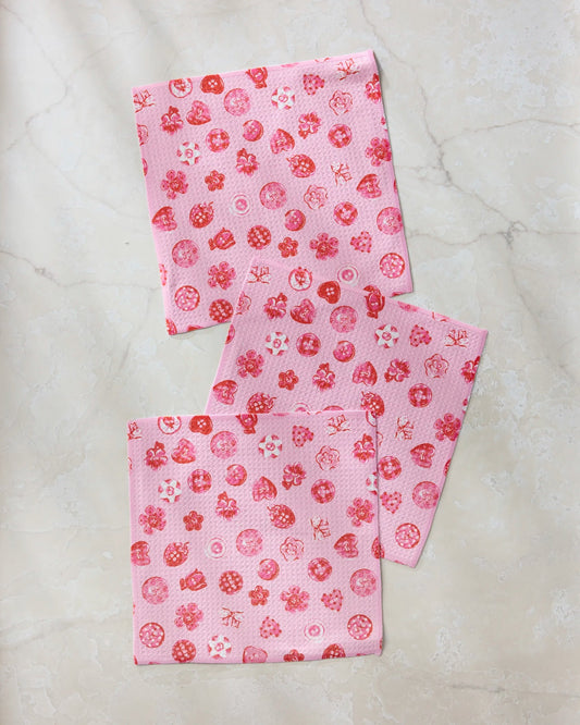 Geometry Collecting Buttons Dishcloth Set