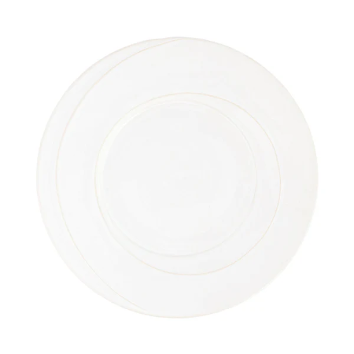 Vietri white luna dinner plate