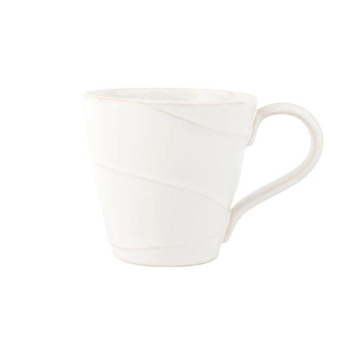 White ceramic mug on a white background