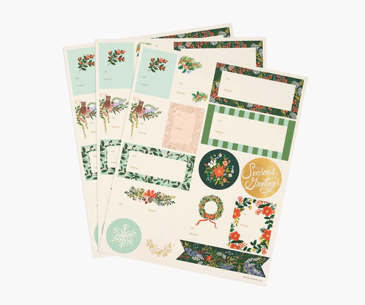 Rifle Paper Winter Floral Sticker Labels