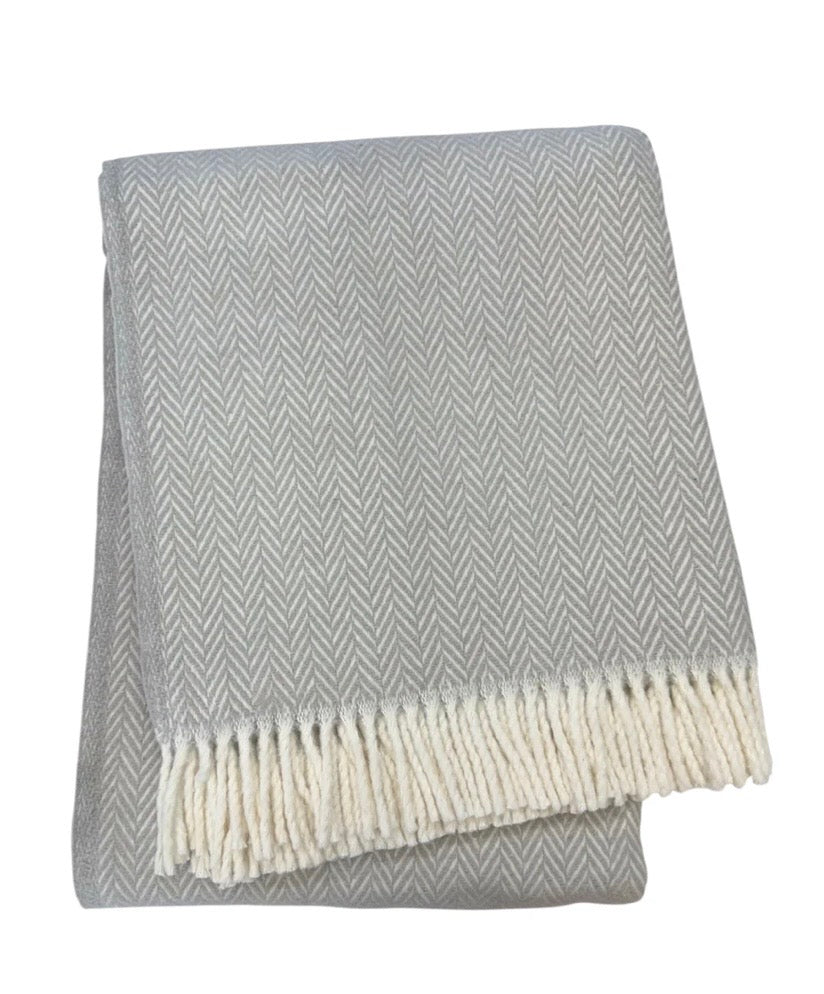 A Soft Idea Herringbone Grey Throw
