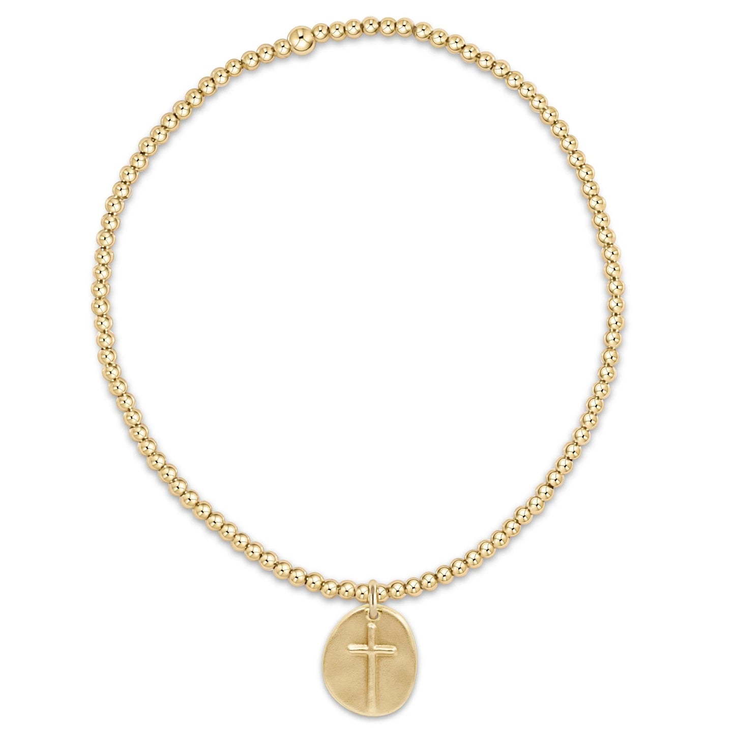eNewton Classic Gold 2mm Bead Bracelet-Inspire Small Gold Charm