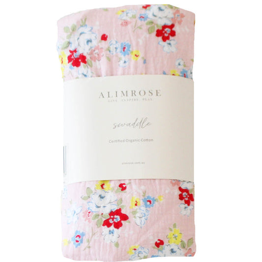 Alimrose Muslin Swaddle Rose Garden