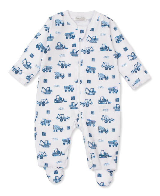 Kissy Kissy Construction Trucks Zip Footie 0-3m
