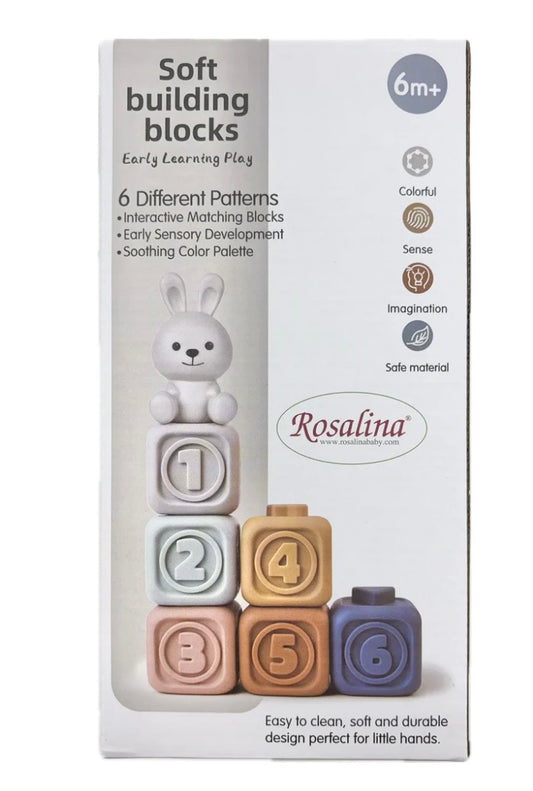 Bunny building blocks for early learning play. 