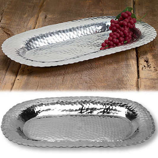 Hammered Oval Tray 16 Inch