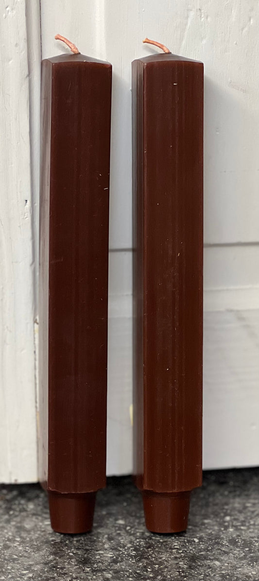 Dadant 8‚Äù Square Beeswax Taper Candle Spice Brown #53