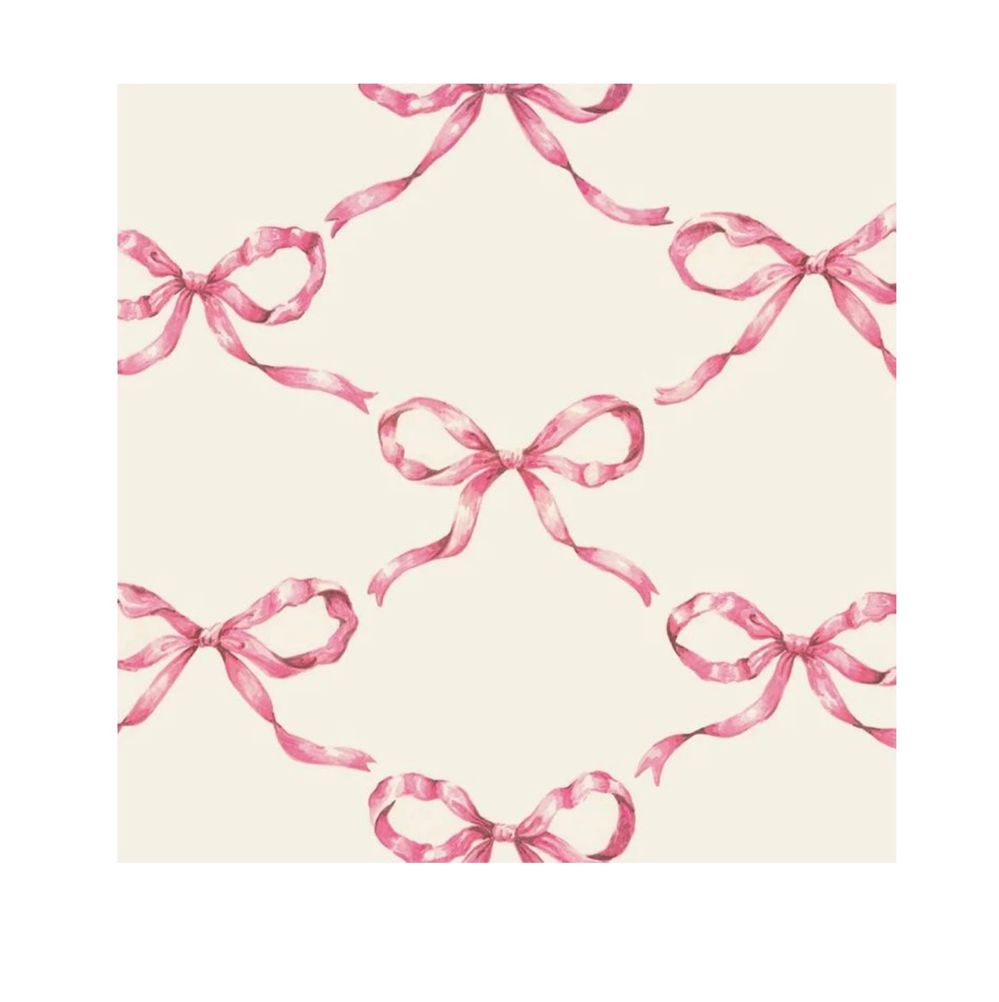 Hester and Cook Pink Bow Lattice Cocktail Napkin