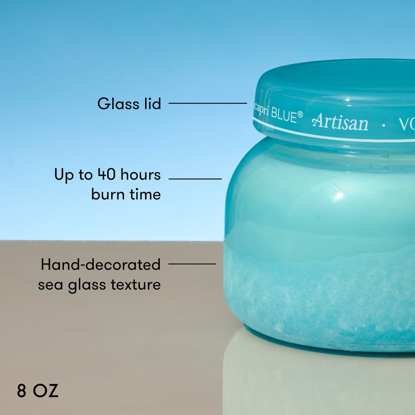 Capri Blue Volcano Artisan Luce d'Almafi Petite Candle