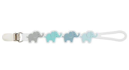 Pacifier Strap Blue Elephant Silicone