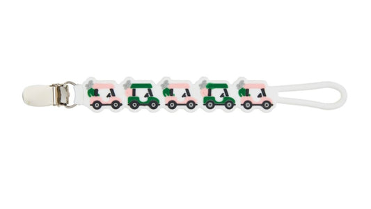 Pacifier Strap Pink/Green Golf Silicone