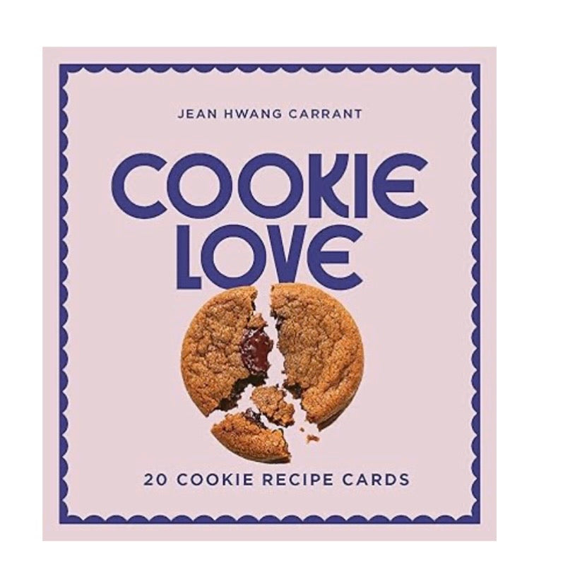 Book cover of 'Cookie Love' with a broken cookie illustration on a light purple background