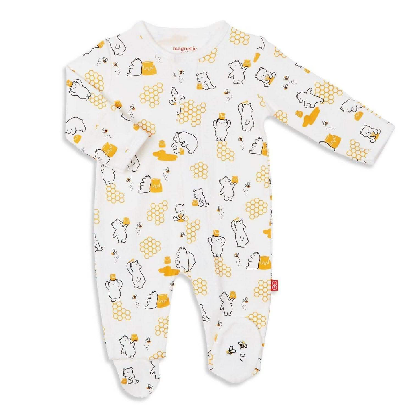 Magnetic Me Honey Bee Mine Organic Footie 3-6m