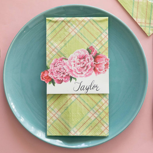 Bright Green Plaid Guest Napkin