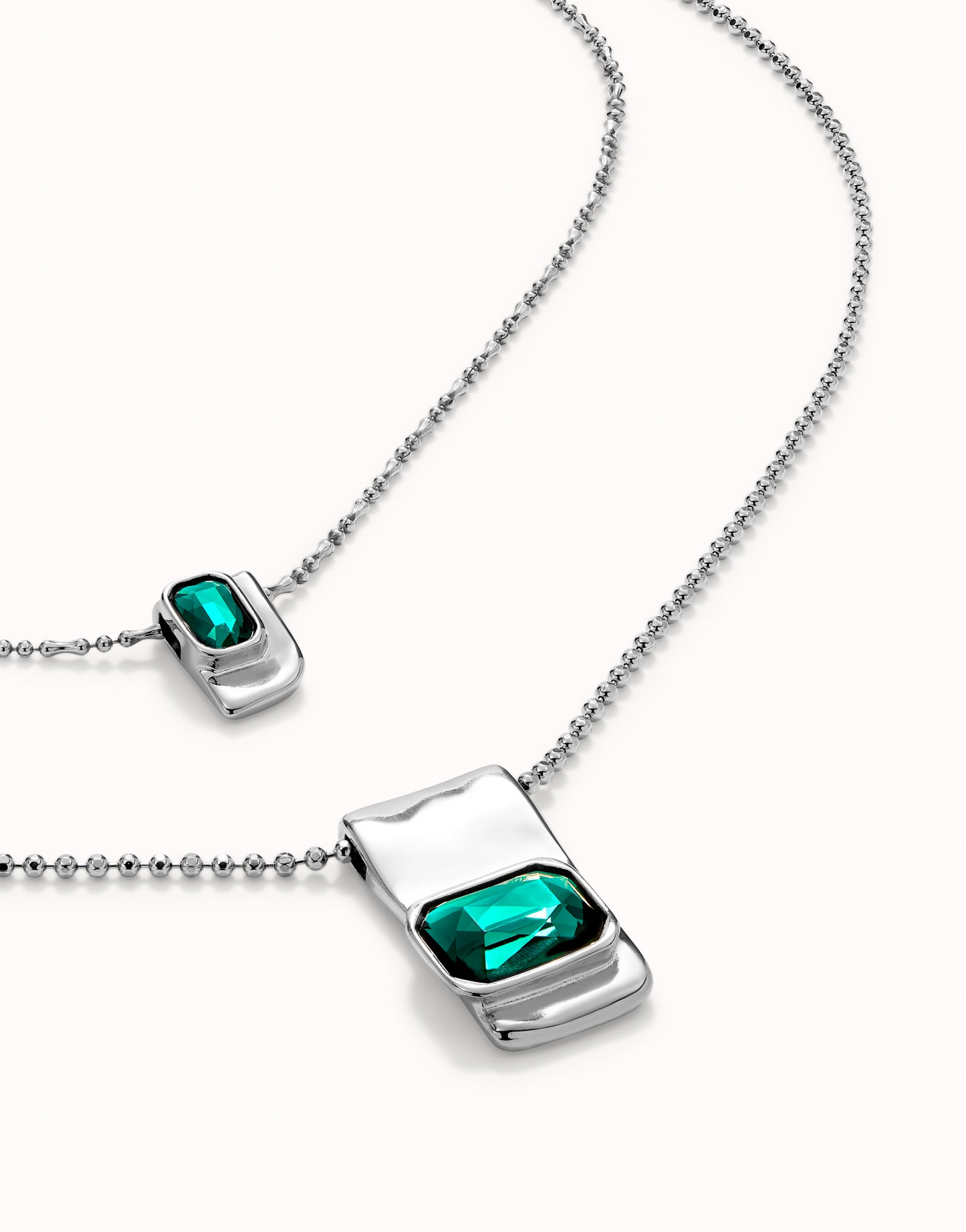 Uno de 50 Ser Magnetica Green & Silver Double Necklace