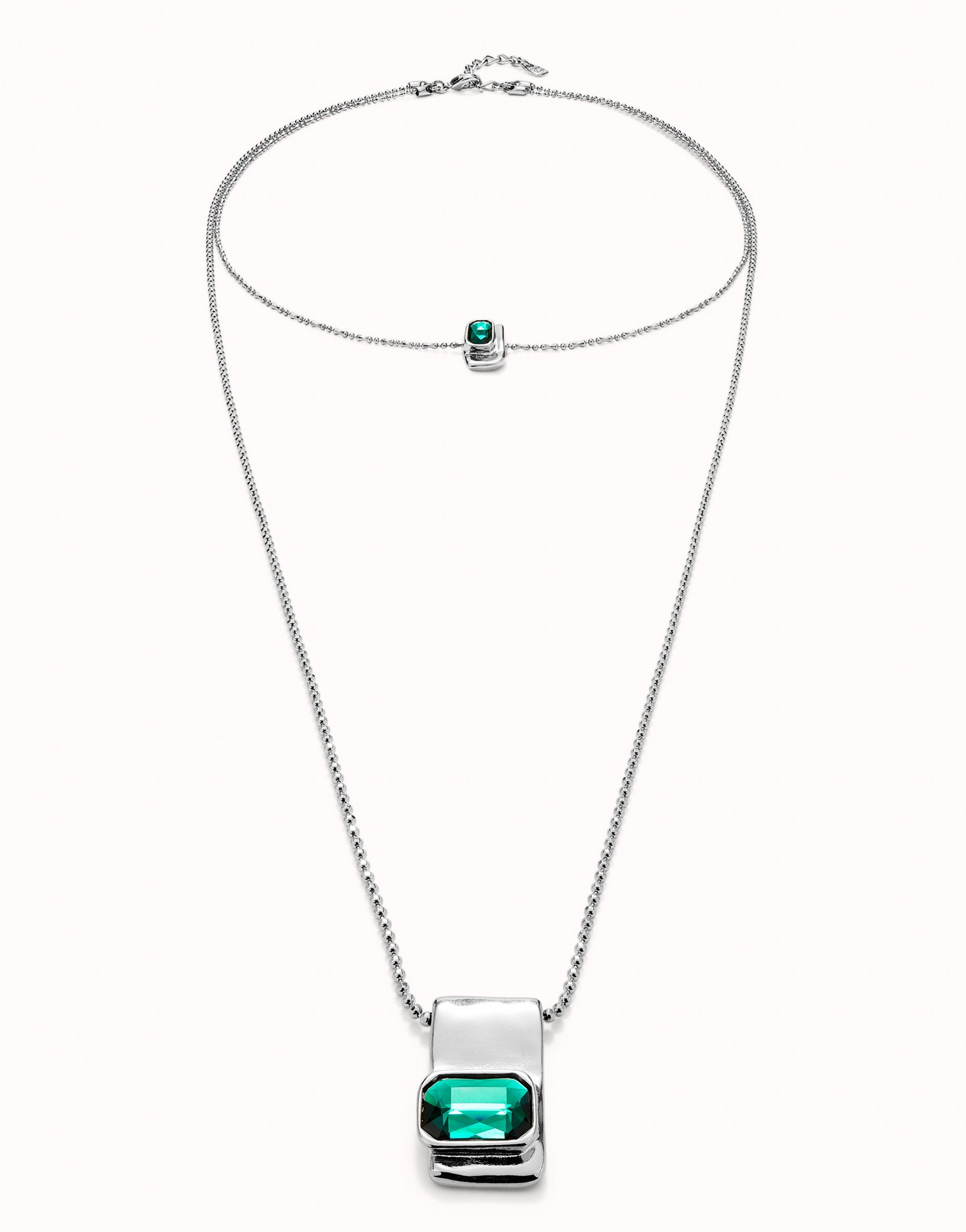 Uno de 50 Ser Magnetica Green & Silver Double Necklace