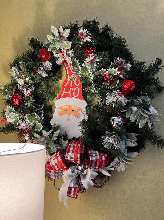 Custom Decorated Large Santa Wreath