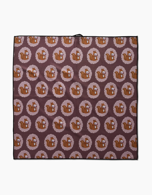 Geometry Squirrels Brown Dog Towel