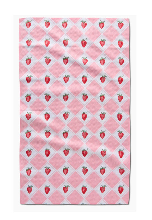 Geometry Vera Strawberries Tea Towel