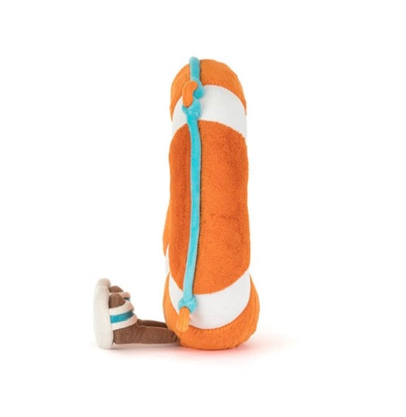 Plush toy resembling a llife saver with feet from Jellycat.