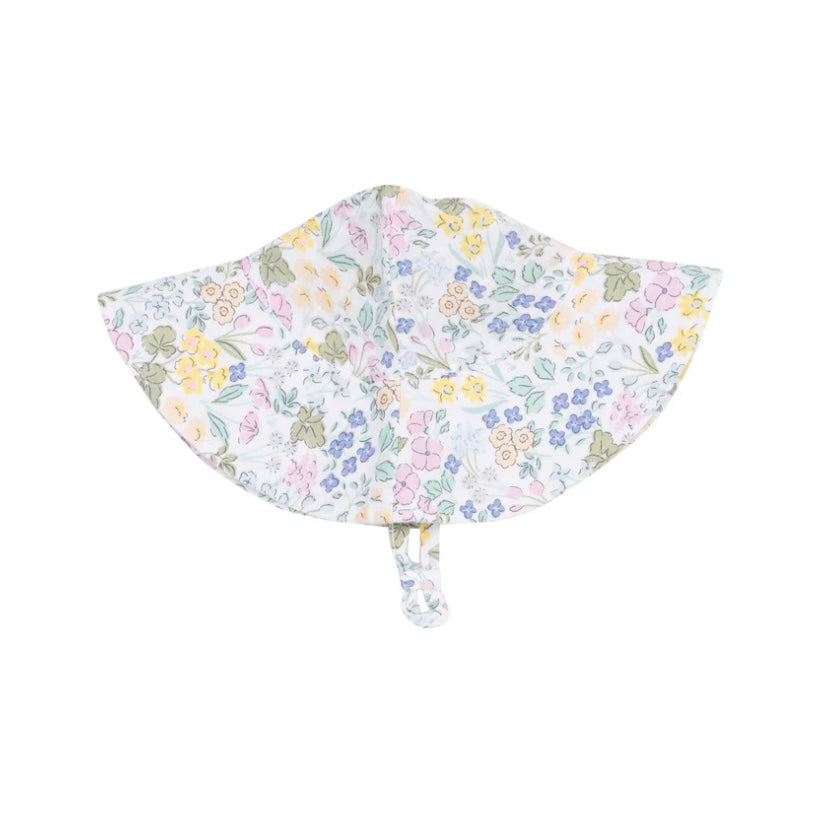 Angel Dear Samantha Floral Wide Brim Sun Hat 0-6m