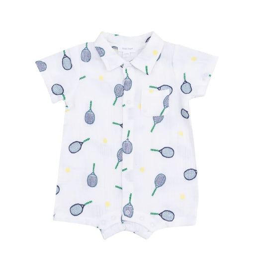 Angel Dear Tennis  Button Down Polo Shortie 12-18m