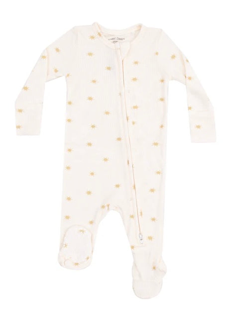 Angel Dear Simple Suns 2 Way Zipper Footie 0-3m