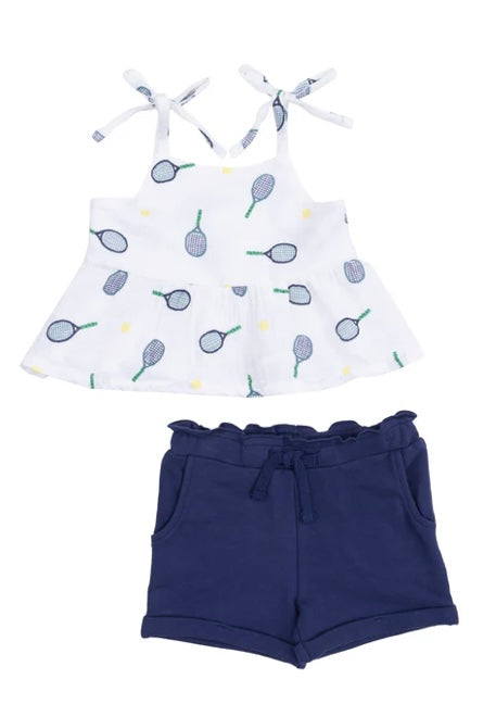 Angel Dear Tennis Peplum Tank with Paperbag Short 18-24M