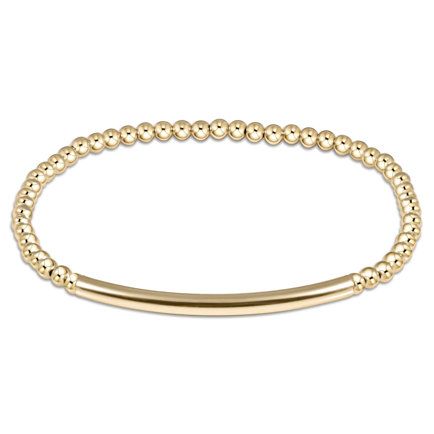 eNewton Extends Classic Gold 3mm Bead Bracelet Bliss Bar Smooth
