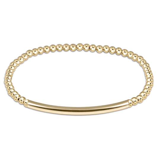 eNewton Extends Classic Gold 3mm Bead Bracelet Bliss Bar Smooth