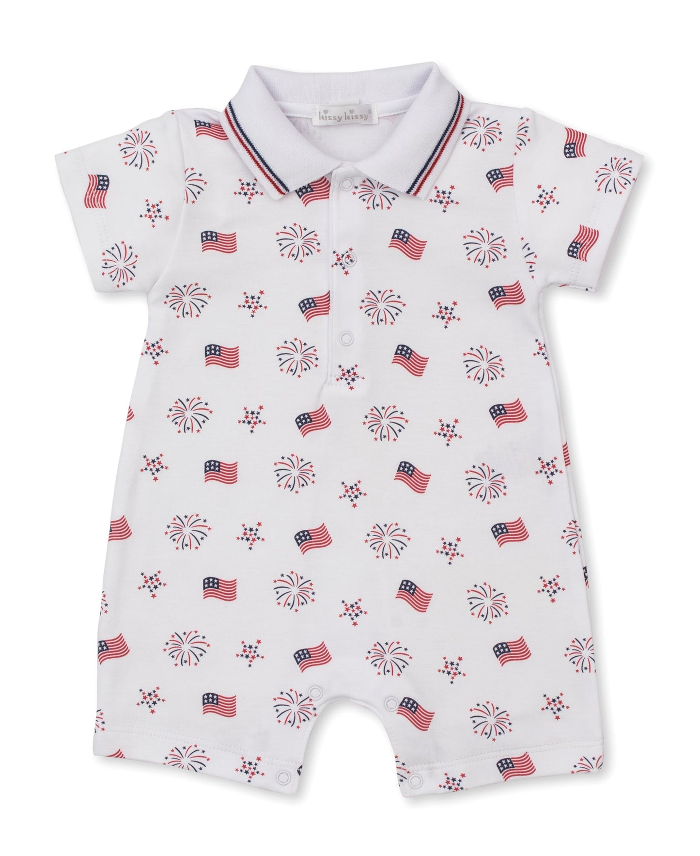 Kissy Kissy Bold Stripes & Bright Stars Short Playsuit 9m