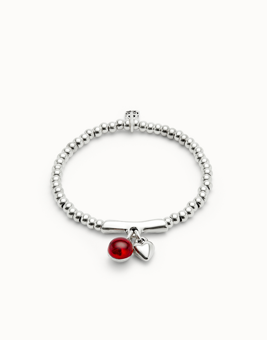 UNO de 50 Ser Fascinante Silver & Red Bracelet