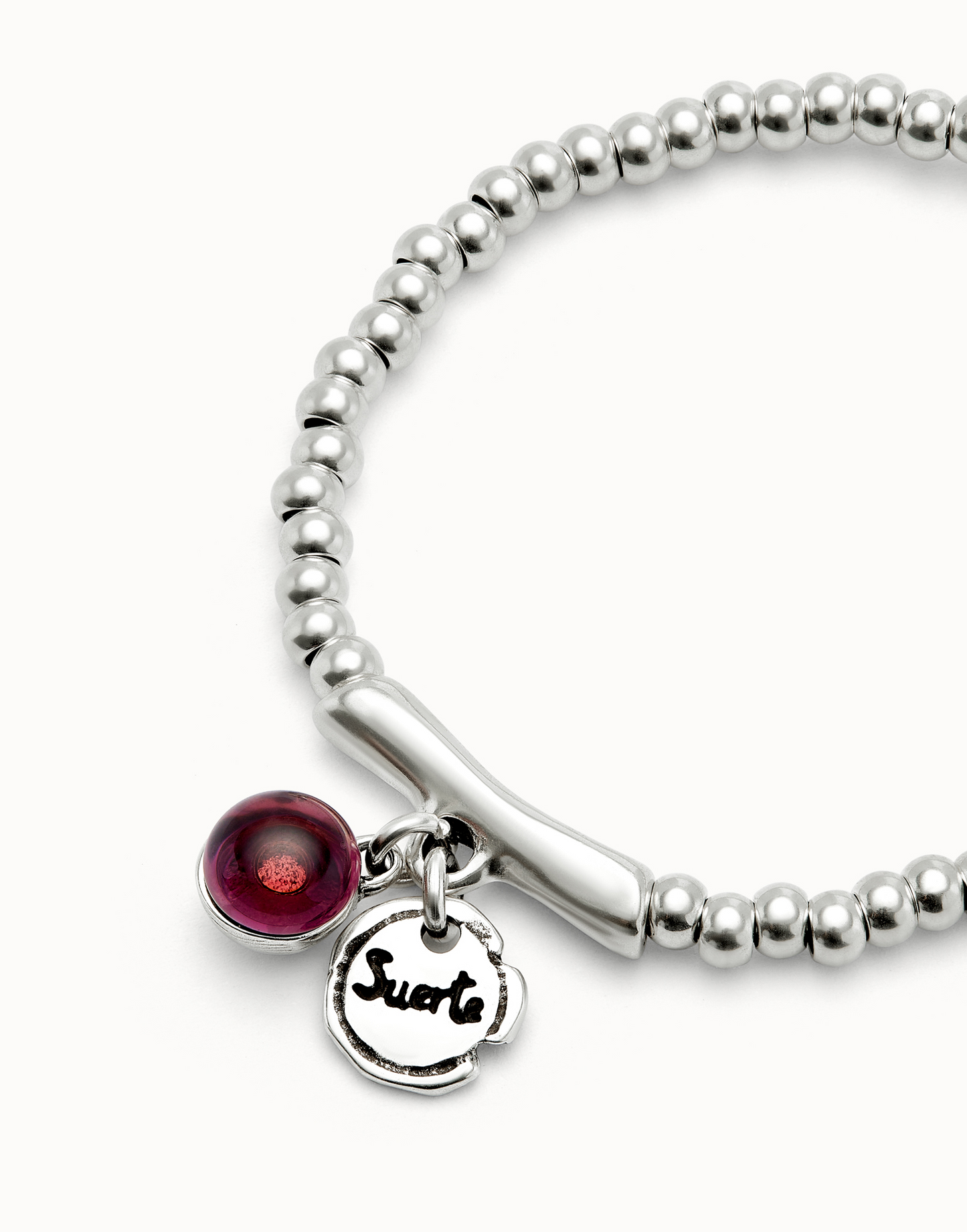 UNO de 50 Ser Fascinante Silver & Red Bracelet