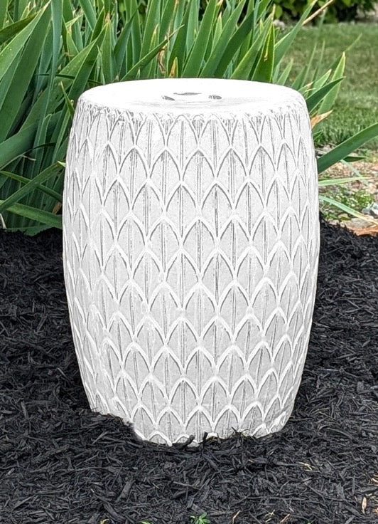 Banyan Designs White Garden Stool