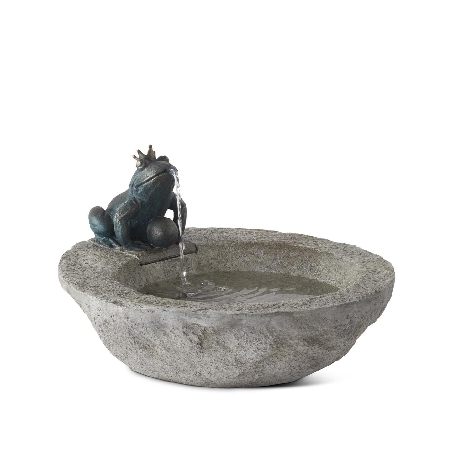 Resin Faux Stone Frog Fountain