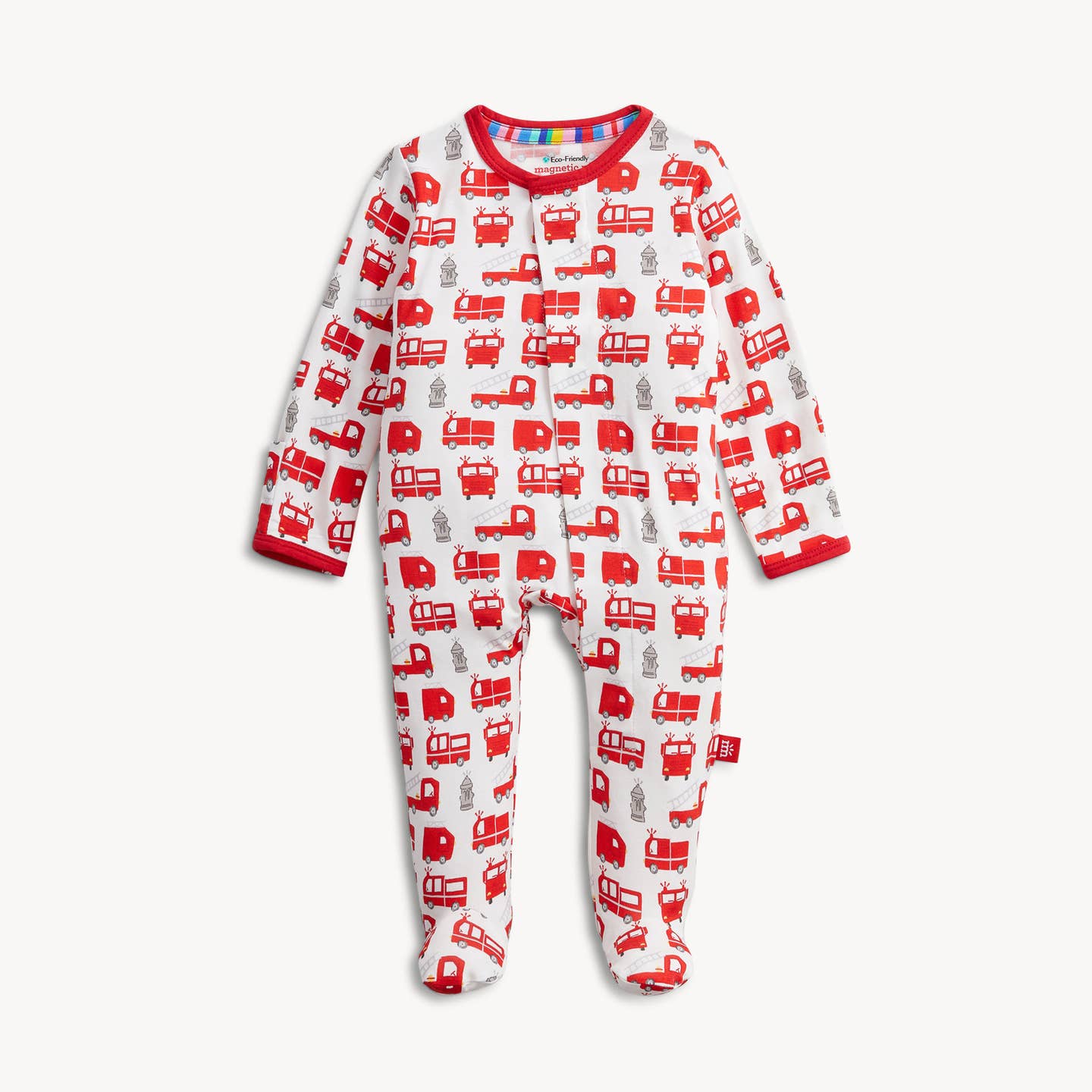 Fire truck baby footie