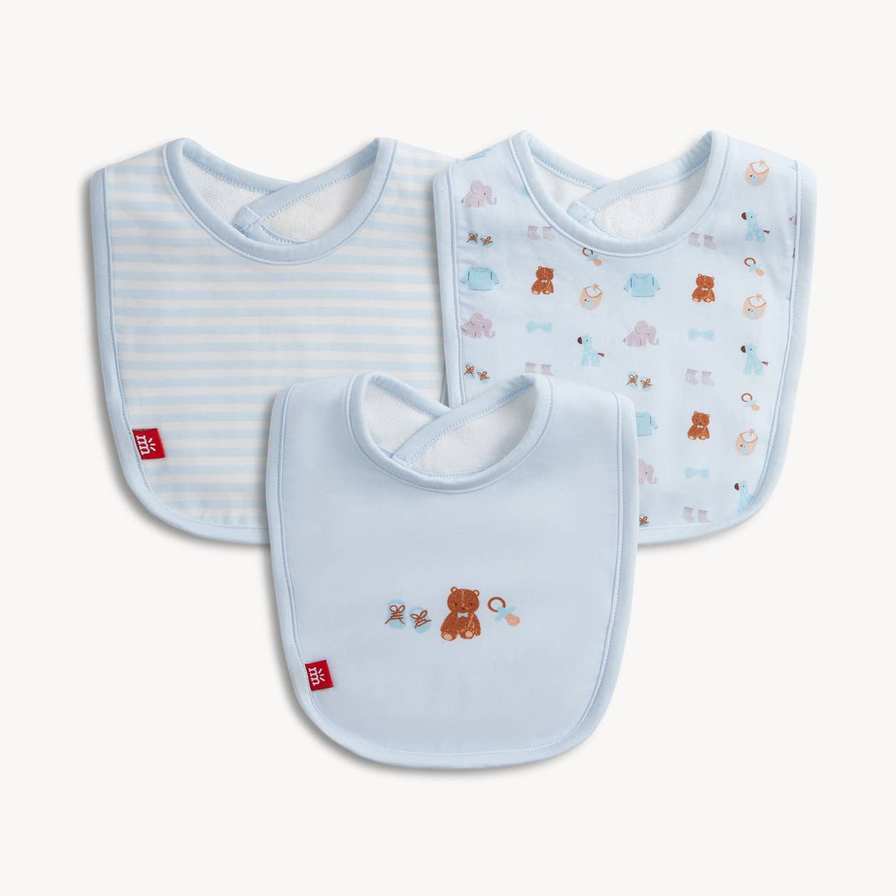 Magnetic Me Nursery Nostalgia Pink and Blue Modal Bib - 3 Pack